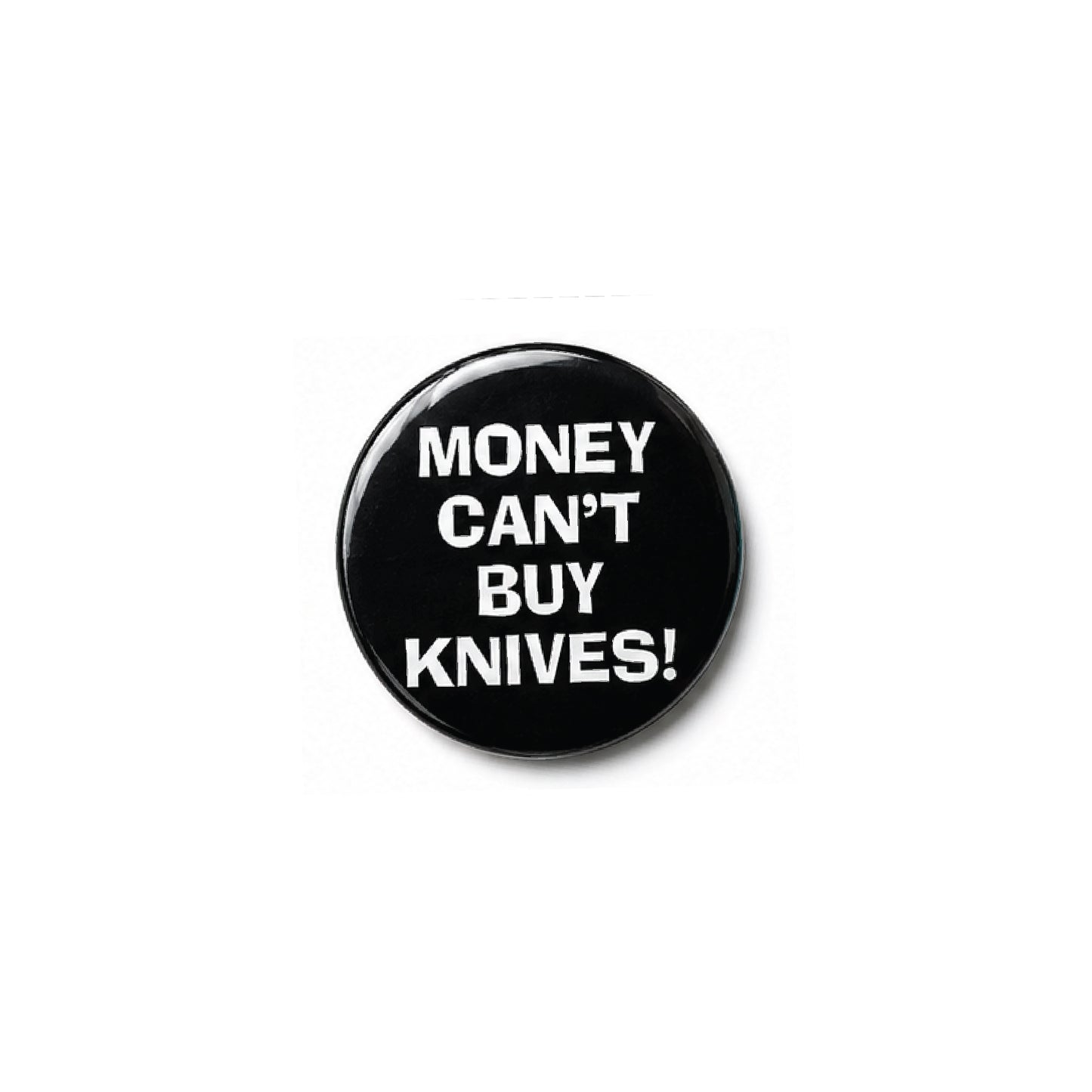 SURF NINJAS - "MONEY CAN'T BUY KNIVES!" 1.25" PINBACK BUTTON (PRE-ORDER)